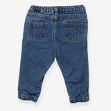 Blue jeans adjustable waist gold stitching 