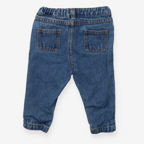Blue jeans adjustable waist gold stitching 