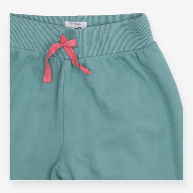 Green Joggers Floral Knee Patches