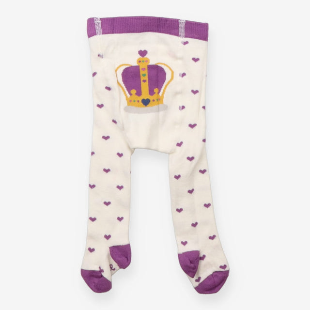 Tights purple crown and hearts