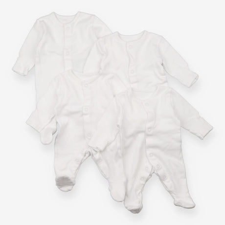 Sleepsuits White Popper 4 Pack