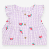Dress pink check watermelon