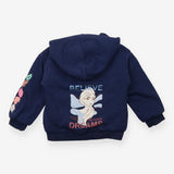 Navy fleece lined zip hoodie Elsa and Anna