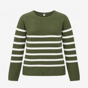 Olive Khaki Green White Striped 100% Cotton Fine K