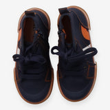 Navy Lace Up Trainers with Zip