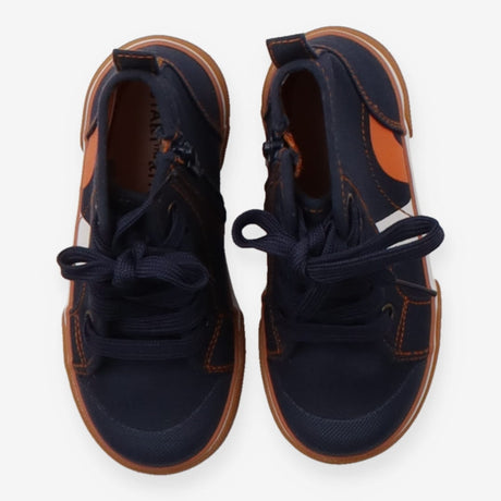 Navy Lace Up Trainers with Zip