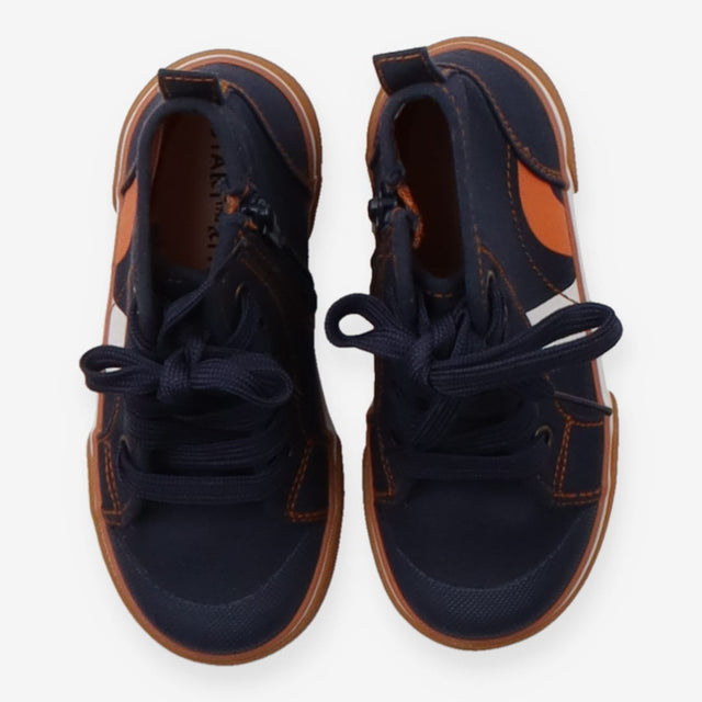 Navy Lace Up Trainers with Zip