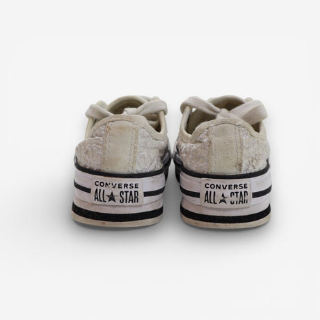 Cream Lace Canvas Trainers