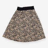 Midi Skirt Black Waistband and Animal Print