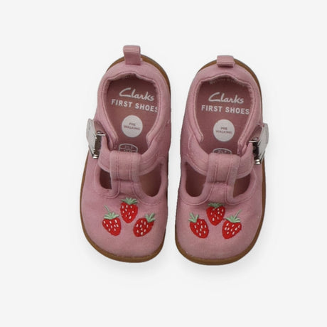 T-bar pink strawberry pre walking shoes