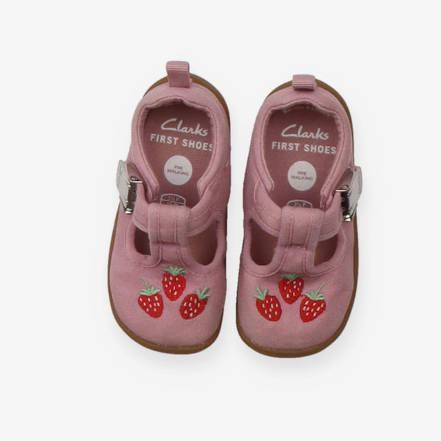 T-bar pink strawberry pre walking shoes