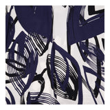 Midi Dress Navy Ivory Abstract Print Relaxed Fit