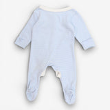Sleepsuit baby blue and white pinstripe