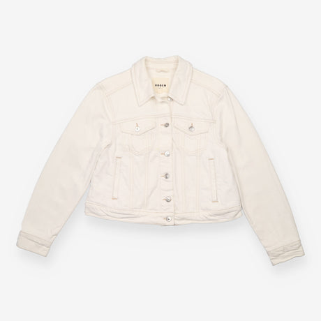 Ivory Rigid Cotton Denim Trucker Jacket