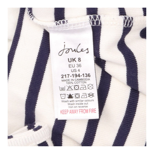 Maxi Dress Cream Navy Stripe Long Sleeve Cotton