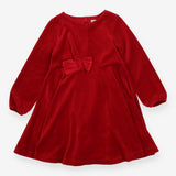 Dress Velour Red with Bow