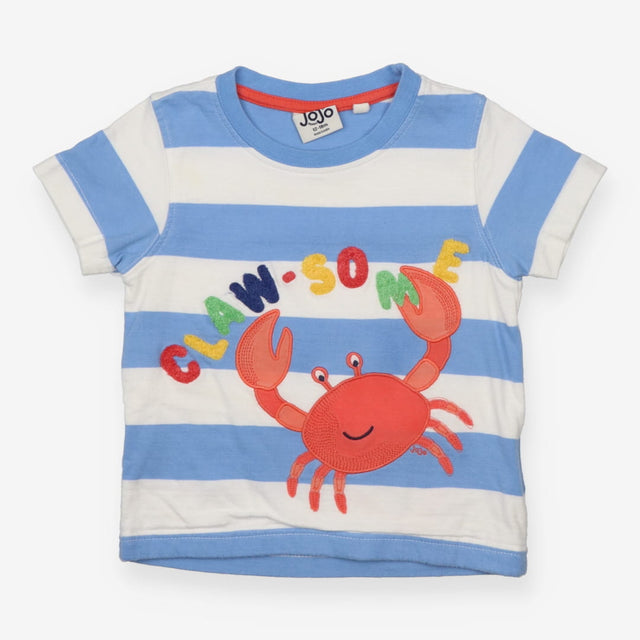 Tee Shirt Short Sleeve Blue and White Stripes 