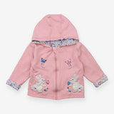 Hoodie Reversible Pink Rabbit Flowers