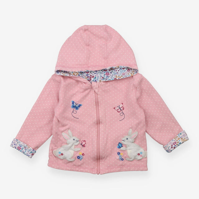 Hoodie Reversible Pink Rabbit Flowers