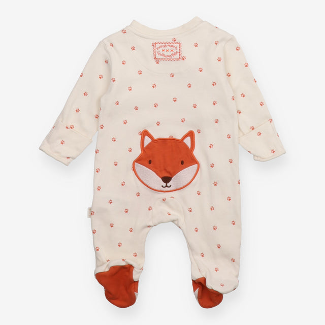 Cream Fox Sleepsuit with Paw Prints