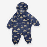 Puddlesuit Unlined navy with Beige Clouds