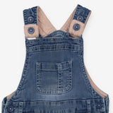 Denim Dungarees with Pink Jersey Lining