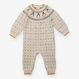 Romper Knit Cream Winter Wonderland Penguins