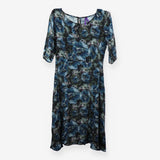 Blue Watercolour Scene Tea Maternity Dress Midi