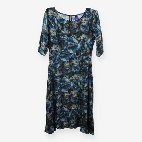 Blue Watercolour Scene Tea Maternity Dress Midi
