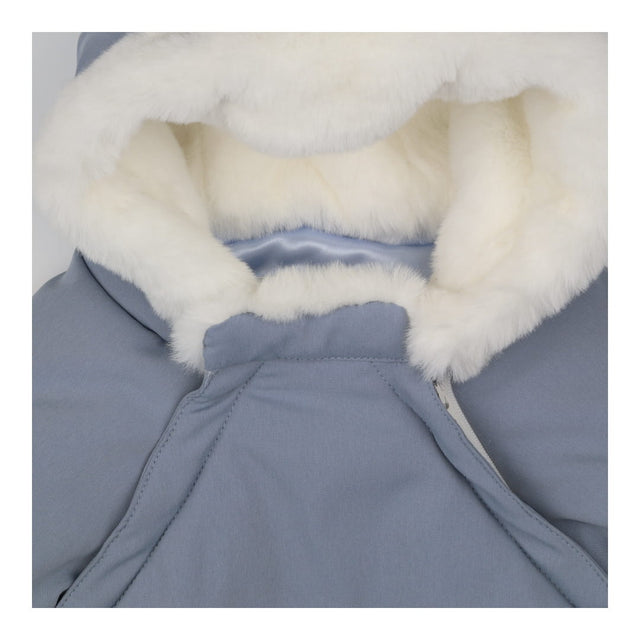 Pramsuit blue fur lining 