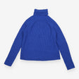 Roll Neck Jumper Sapphire Blue Ribbed Knit