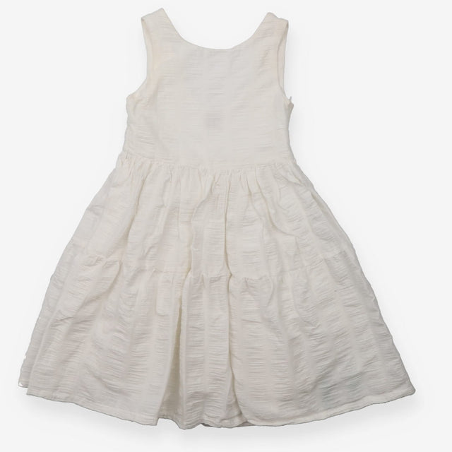 Dress white woven textured