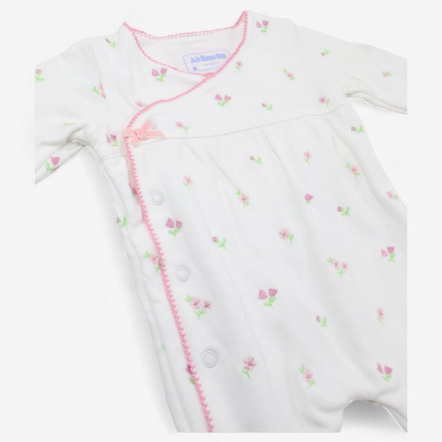 Sleepsuit Wrap over Pink Flowers and Bow