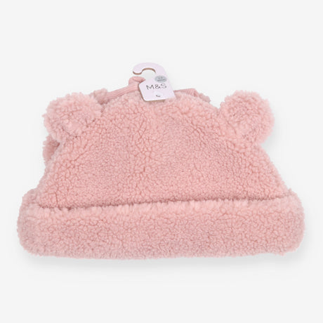 Hat and mittens pink fleece