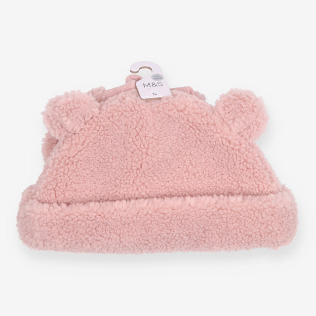 Hat and mittens pink fleece