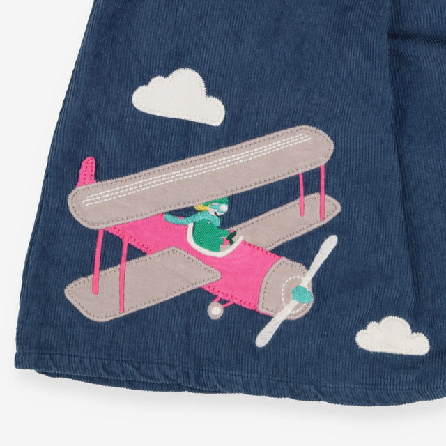 Dress Cord Pinafore Blue Plane