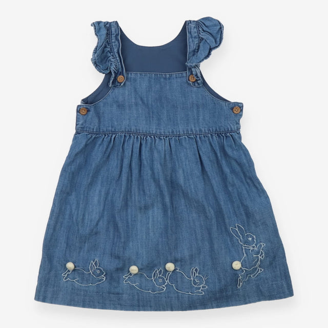 Denim ruffle strap peter rabbit dress