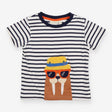 Tee SS white navy stripe walrus sunglasses