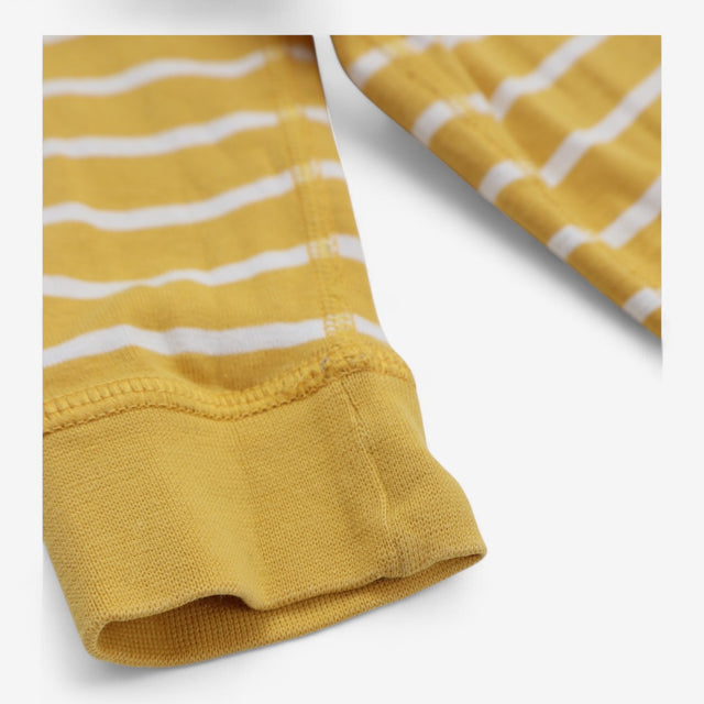 Bodysuit LS yellow with white stripes