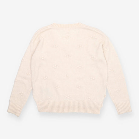 Ivory Alpaca Blend V-Neck Jumper with Textured Kni