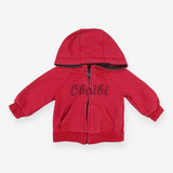 Hoodie Zip Red Obabi Embroidery