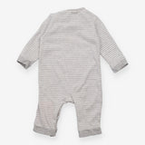 Grey Striped I Love Mummy Romper with Cats