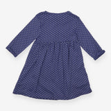 Dress LS jersey blue spot animal appliques