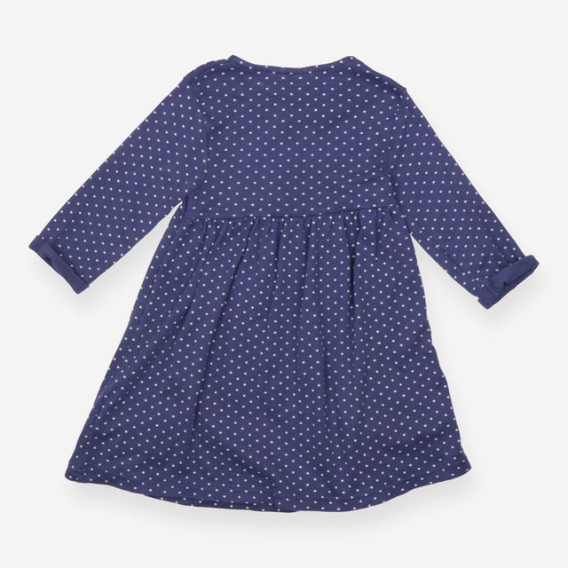 Dress LS jersey blue spot animal appliques