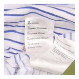 Joules Top White Blue Stripe Floral Pocket 3/4 Sle