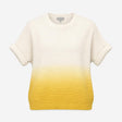 Jumper White Yellow Ombre Dip Dye Short Sleeve