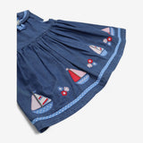Dress Blue Denim with Sail Boats 
