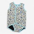 Cream & Blue Floral Wrapover Wetsuit