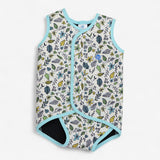 Cream & Blue Floral Wrapover Wetsuit