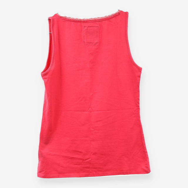 Hot Pink Lace Collar Vest Top Sleeveless Cami Tank